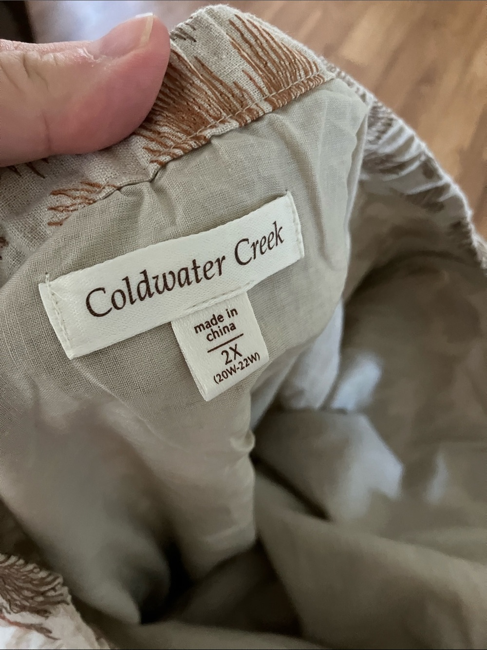 Coldwater Creek Floral Embroidered Linen Blend Skirt, 2X - Picture 7 of 9